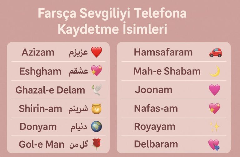 farsça sevgiliyi telefona kaydetme