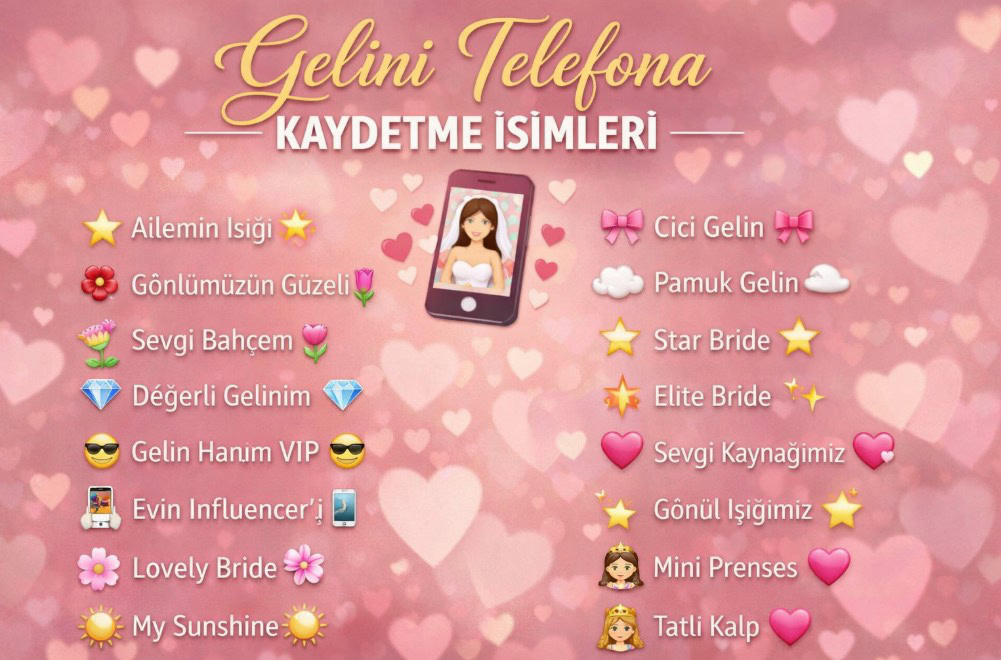 gelini rehbere kaydetme isimleri